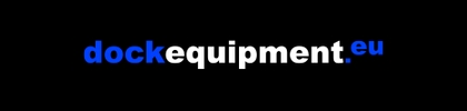 Logo van Dock Equipment met witte letters
