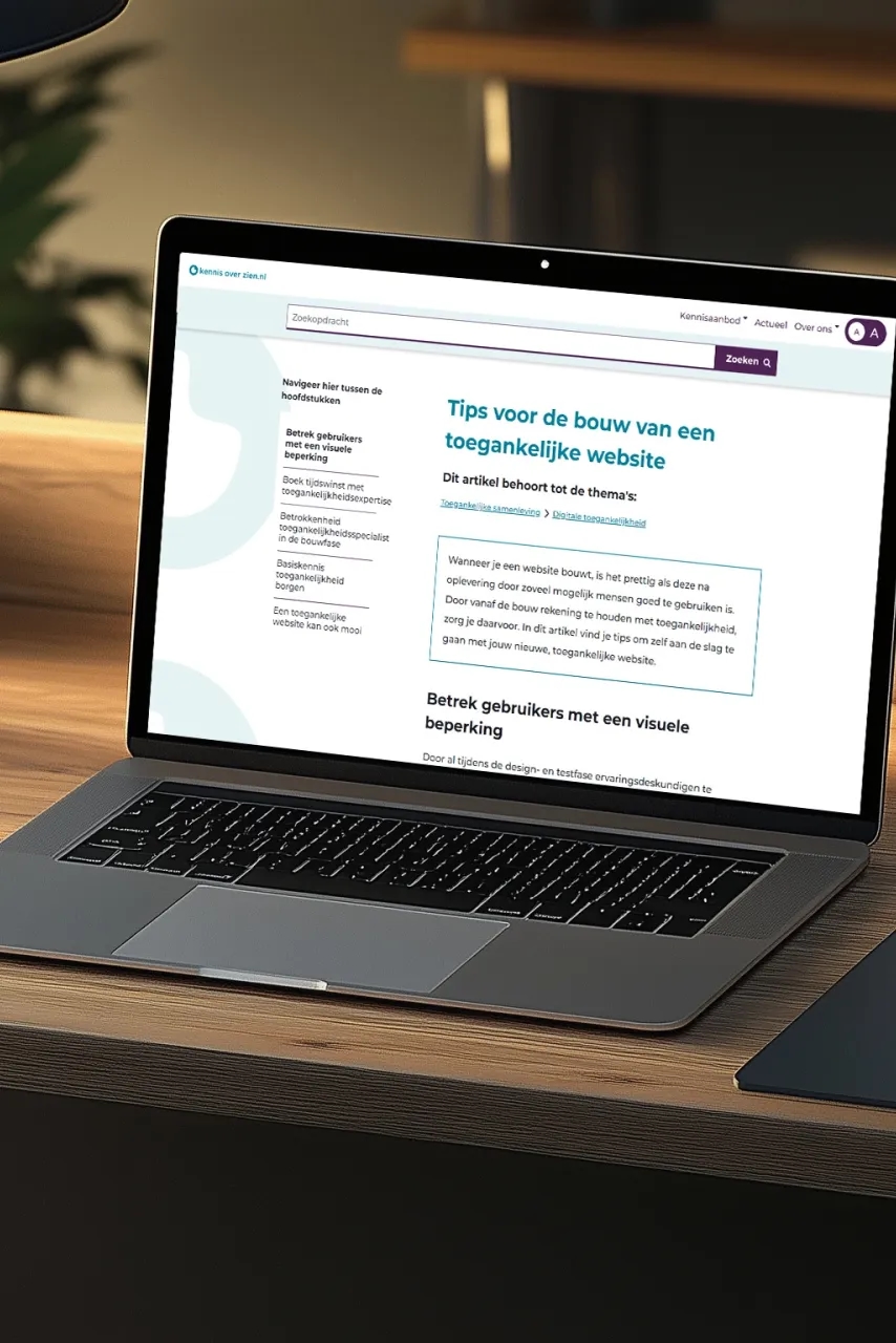 Kennis Over Zien op een laptop