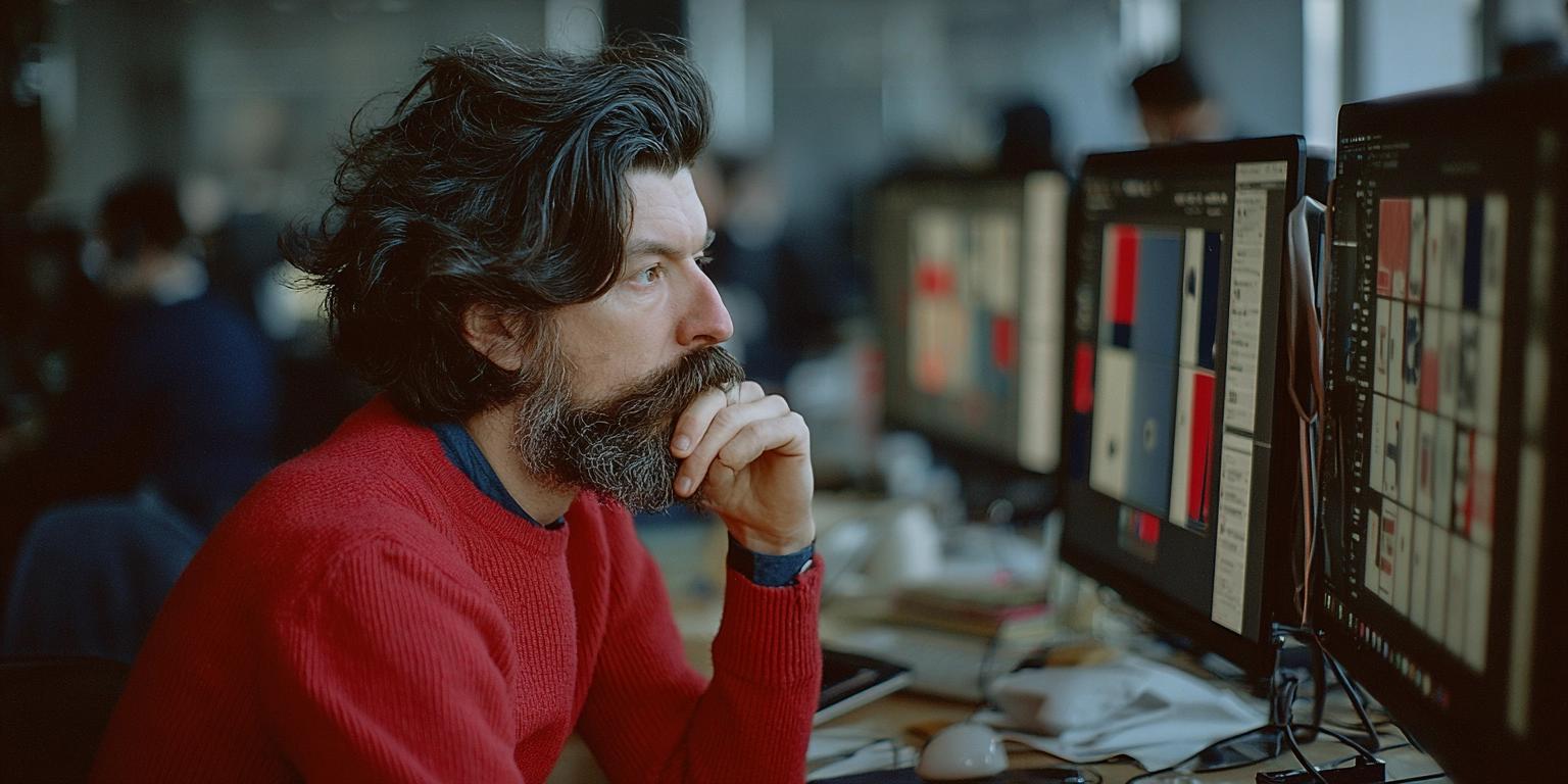 Developer vergelijkt drie verschillende CMS-dashboards naast elkaar op een brede monitor in een moderne werkruimte
