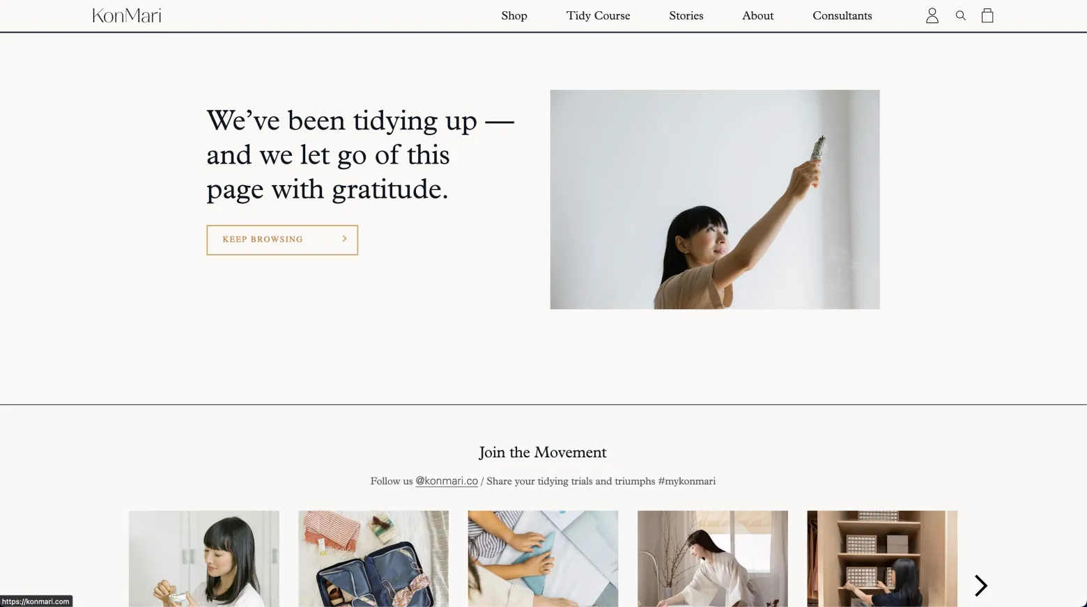 Konmari: We've been tidying up - and we let go of this page with gratitude.